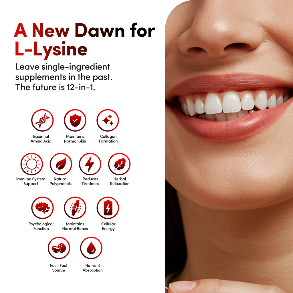 Bio Lab Nutrition  1600mg High Strength L-Lysine  – 12-in-1 Complex with Zinc, Vitamin C, D3 & Olive Leaf – Targeted Support for Skin Maintenance, Immune Health & Fatigue – 60 Vegan Capsules